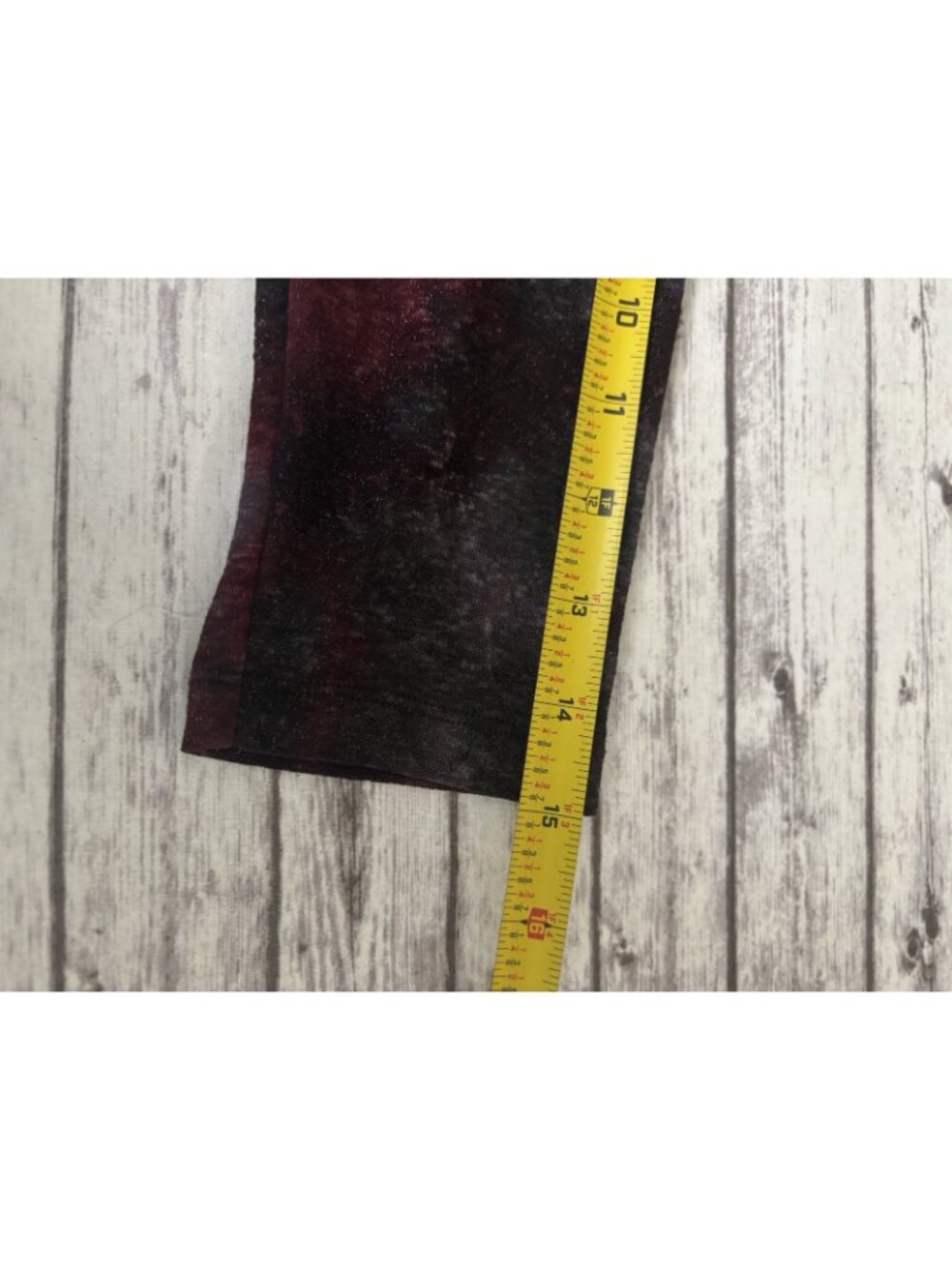 B. Street Burgundy Charcoal tie-dye cowl neck top Shirt 3/4 sleeves Mesh Sheer M - Picture 7 of 12
